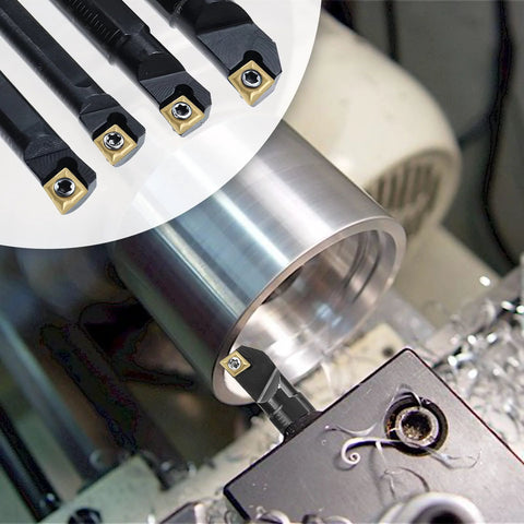 NORJIN lathe boring bars with 4 95° holders and 10 CCMT0602 carbide inserts, plus 4 T8 wrenches