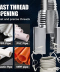 Dual Function Pipe Thread Cutting Tool For 1/2 And 3/4 Inch Water PVC Pipes Electric Drill Compatible Internal External Integrated Threading Kit with PPR and PVC pipes.