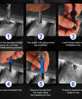 30 Piece SAE Thread Repair Kit With HSS Drill Bit And Helicoil Style Wire Thread Inserts For Internal Thread Repair demonstration