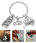 Travel Themed Camper Keychain Easy On Off Zinc Alloy Charm For RV Lovers And Outdoor Adventurers Perfect Gift For Explorers Key Ring