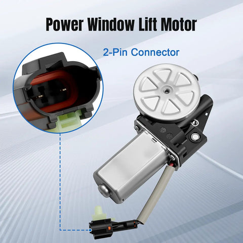 Toyota Passenger Right Side Power Window Lift Motor 742-601 Replacement Fits 1979-2004 with 2-pin connector detail