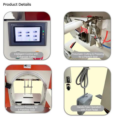 No Sweat Cross Shape Full Circle Case Sealer Machine 0 To 15 Pcs Min Electric Cart Taping Dispenser control panel and pneumatic features