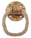 Rustic Rope Drawer Knob Pull Handle Made From Solid Metal Cabinet Door Pull Ring Dope Retro Vibe Hardware For Kitchen And Bedroom Cabinets Built To Last Quality, gold finish close-up