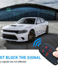 Image of a white Dodge Charger with a Dodge Key Fob Cover 5 Button Case for Charger Challenger Dart Durango Journey Shield Protective Shell.