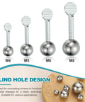 Blind hole design of 4 Pack Ball Nuts Knobs M8x1.25mm Thread 15mm Diameter 304 Stainless Steel Screw Cap Covers