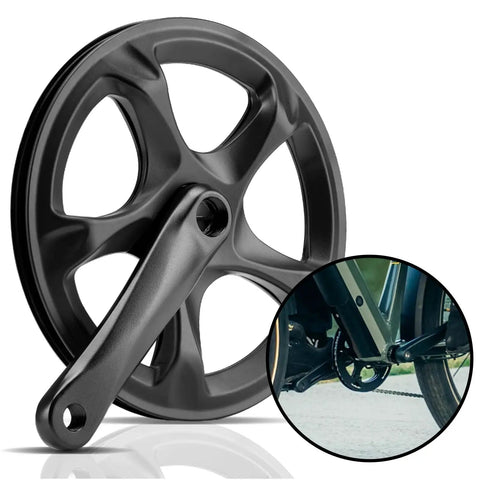 52T Crankset With 152mm Aluminum Arm For 6 To 8 Speed Bikes Including City, Fat, E Bikes And Folding Bikes, Durable Carbon Steel Chainring And CNC Aluminum Alloy Arm, Beefy Upgrade For Real Strength