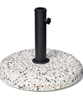 45Lbs Concrete Umbrella Base With Cobblestone Decor Heavy Duty Outdoor Umbrella Stand For Deck Poolside Yard Stable Concrete Counterweight Keeps Your Umbrella Upright