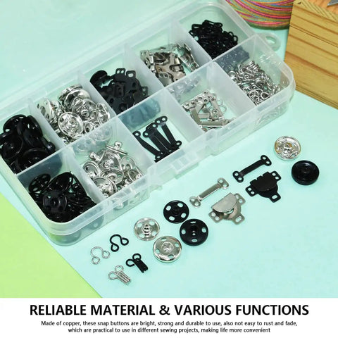 Must Have 100 Pairs Hook And Eye Set With Skirt And Bra Hooks And Eyes And Sew On Snaps In 3 Styles Silver And Black For DIY Sewing Crafting And Clothing Repairs