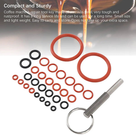 Fix Leaky Coffee Maker With Silicone O Ring Repair Kit Has Tool Stainless Stops Drips High Heat Seal Prevents Water Damage Makes It Lit Install Takes Seconds Save Cash Skip Buying New Unit Keep Brew Smooth Bad Boy No Cap. silicone O-rings with stainless steel tool