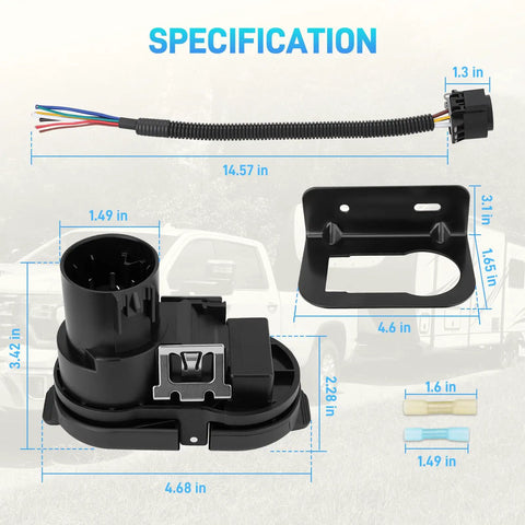 7 Way Blade And 4 Way Flat Trailer Wiring Harness Connector Kit With Mounting Bracket For USCAR Sockets Tow Hitch Assembly