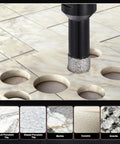 Three Pack Diamond Hole Saw Set, 5mm Core Drill Bits With Five Eighths Inch Thread For Angle Grinders, Cuts Ceramic Porcelain Marble Tiles Stone Brick And Other Hard Materials, 30mm Working Depth creating holes in tiles