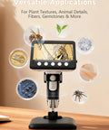4 Point 3 Inch LCD USB Digital Coin Microscope With Screen 1080P HD Imaging Real Time Video 50X To 1000X Magnification Eye Friendly Viewing For Coins And Tiny Details on stand