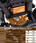 HobbyPark 35KG waterproof metal-gear RC steering servo with aluminum shell installed in crawler chassis