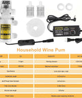 Hardworking Home Electric Wine Transfer Pump With Adjustable Speed Food Grade Silicone Hose Smooth As Butter For Beer And Beverages No Sweat Setup Self Priming Filter Kit with power adapter and tubing.