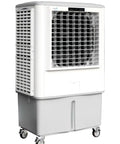Heavy Duty Evaporative Air Cooler With Killer Cooling Power, Variable Speeds For Patios And Barns, Cools 2500 Square Feet Smooth, Huge tank with wheels for easy mobility.