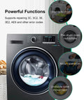 Front view of front load washer showing drum and control panel for Washer Inverter Control Board Replacement For Front Load Washers WF56 WF42 WF45 WF50 WV55 And More Plug And Play Compatible With 3C 3C2 3E2 AE6 Drum Fault Errors AP5916768 3996733.