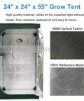 24x24x55 Inch Grow Tent Kit with Full Spectrum LED Grow Light, High Reflective Mylar, 600D Oxford Fabric