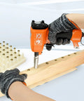 1170 Pneumatic Decorative Nailer For Upholstery Tacks And Furniture Finishing, Lightweight Aluminum Body At 1.4 Lbs in use on wood