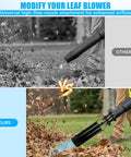Comparison of Turbo Leaf Blower Air Booster Kit with Universal Cordless High Flow Nozzle Extension on lawn