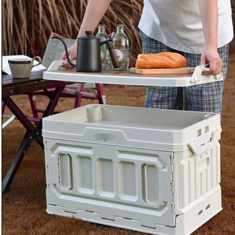 Durable Collapsible Storage Crate With Secure Snap Lid Zero Hassle Stacker For Truck Bed Camping Gear And Utility Room Organization Real Big Winner Slick Finish