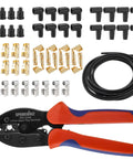 Pro Grade All-In-One Ratcheting Spark Plug Wire Crimp Tool Kit For 8.0-8.5mm Wires, 180, 90, straight terminals, 24 boots