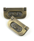 Antique Bronze Rose Flush Pull Handles For Drawers And Cabinets, Hidden Flush Mount Design, Concealed Hardware, 2 Pack