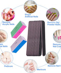 All In One Nail File And Buffer Set With 4 Way Buffers Shine Kit showing nail care uses, including emery boards and buffers.