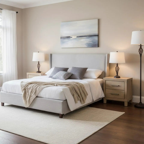 Bedroom with Three Piece Spiral Cage Floor And Table Lamps Set In Oil Rubbed Bronze With LED Bulbs Included For Living Room Bedroom And Entryway