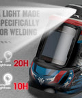 Darkening Welding Helmet With Rechargeable Fan And LED Work Light, Large 3.93 By 3.66 Inch View Window, True Color Display