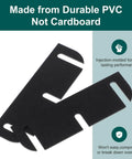 Door Hinge Shims Repair Kit showing black 3.5 inch hinge spacers, featuring durable PVC material for door alignment and sag fix.