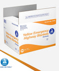 Box of Emergency Highway Blanket Disposable Water Repellent With Full Coverage For Safety Highly Visible Yellow 54 Inch By 80 Inch Pack Of 50