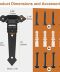 Heavy Duty Gate Hinges With 1100 Lbs Load Rating And Sealed Integrated Ball Bearings dimensions and accessories including screws.