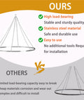 Comparison of 24 Inch Hoop Ceiling Draping Kit For Weddings And Events, Stainless Steel Canopy Curtain Hardware with competitors.