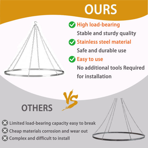 Comparison of 24 Inch Hoop Ceiling Draping Kit For Weddings And Events, Stainless Steel Canopy Curtain Hardware with competitors.