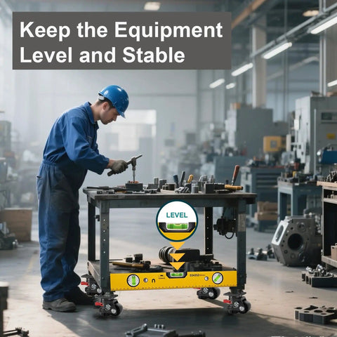 Low Profile Leveling Casters 3 Inch Beefy Heavy Duty With Brakes Swivel Industrial Caster Wheels Set Of 4 For Workbenches Up To 4800 Lbs Load Capacity Smooth Roll