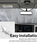 Funny Windshield Sun Shade For Cars, UV Blocking Car Sun Shade, 51 X 27.5 Inches installed with suction cups, interior view
