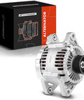 Beefed-Up 130 Amp Clockwise Alternator For Hyundai Santa Fe 2007 To 2009 And Kia Magentis 2007 To 2010 Optima Rondo 2007 To 2010 V6 2.7L 12V 6-Groove Pulley Replacement 021319271 next to product box