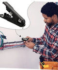 A worker using Heavy Duty Wire Cutters And Electrical Wire Stripper Pliers Featuring A Comfortable Grip for cable stripping.