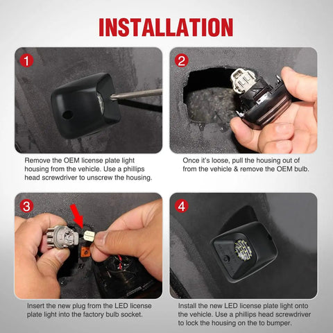 Installation steps for License Plate Lights For Toyota Tacoma 1995 1996 1997 1998 1999 2000 2001 2002 2003 2004 Black Housing 6000K White LED
