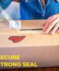 Hand sealing a box with Ultra Clear Packing Tape With Dispensers For A Tight Seal, Heavy Duty, Moisture And Dust Resistant, 1.88 In By 800 In