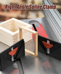 Pro Grade Right Angle Spline Jig For Tablesaw And Router Table, Adjustable Corner Dovetail Jig on a table with frame and box