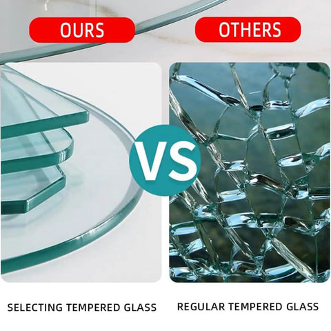 Heavy Duty Tempered Glass Lazy Susan Turntable No Sweat Smooth Spinner For Dining Tables Silent Round Clear Serving Tray 100cm comparison image.