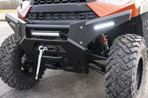 UTV Winch Mounting Plate For Polaris Ranger XP 1000 3500 To 5000 Lb Winches Heavy Duty Three Sixteenth Inch Steel Black Powder Coat Finish