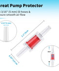 Pro Grade 25 Ft Three Sixteenth Inch Aquarium Air Hose Kit check valve connector with dimensions shown
