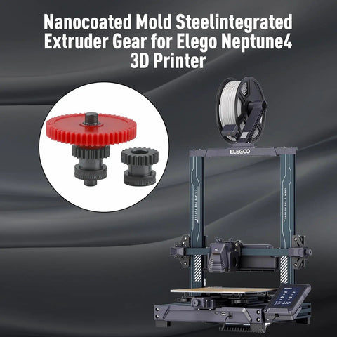 Dual Nano Coated Hardened Steel Extruder Gear Upgrade Kit For Neptune 4 By 4 Pro Direct Drive Hotend with CNC Shaft