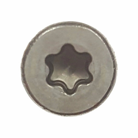Built Different Stainless Steel Deck Screws Bugle Head Star Drive Partial Thread Bright Finish Tough As Nails Wood Fencing Composite Board Assembly Outdoor Project No Sweat Installation Heavy Duty Fasteners 50 Pack Size 12 By 4 Inch Type Seventeen Point showing the star drive head profile.