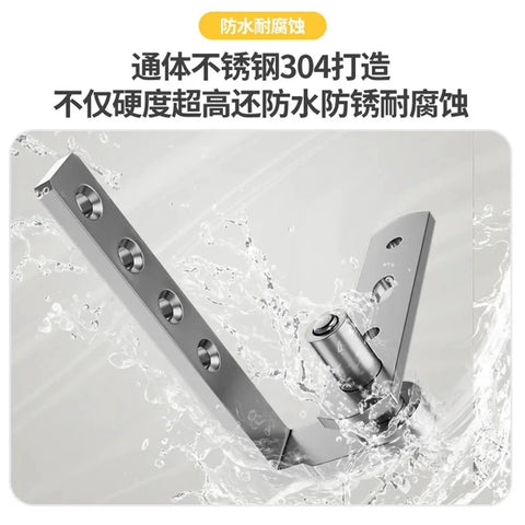 Rock Solid Stainless Steel Rotation Door Hinges Heavy Duty Pivot Adjustment Up Down For Doors And Furniture With Integrated Catch Latch System No Fuss Setup shown with water splash effect.