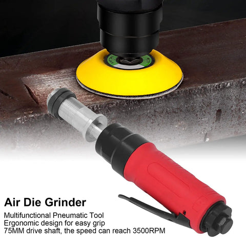 Slick And Smooth Air Straight Die Grinder Pneumatic Grinding Drilling Tool 3500 Rpm Quarter Inch Inlet close-up on grinding operation