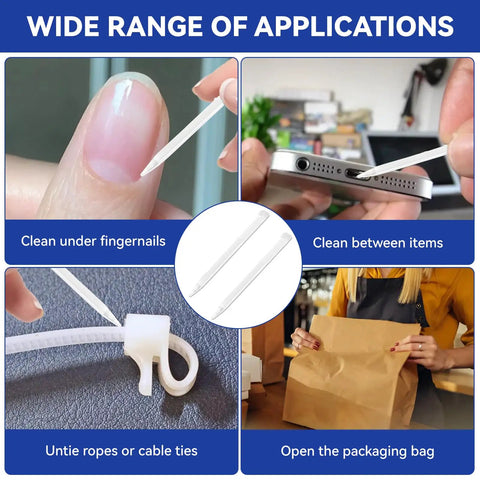 20 Pack Toothpicks Replacement For Swiss Army Knife 1.73 Inch 44mm Multitool Accessory Backup Kit Clear Toothpicks For Everyday Carry And Quick Fixes For Home And Camping Use, clear nylon pick used on knife, cable tie, and package