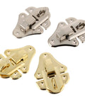 Two Pack Antique Silver And Gold Key Hasp Lock Set For Jewelry Boxes And Small Chests Toggle Latch Hardware 48x35mm